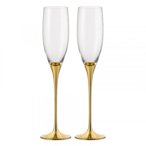 Eisch Champagner Exklusiv - Geschenkset Bicchieri di spumante dorati in scatola regalo 2 pezzi / 180 ml
